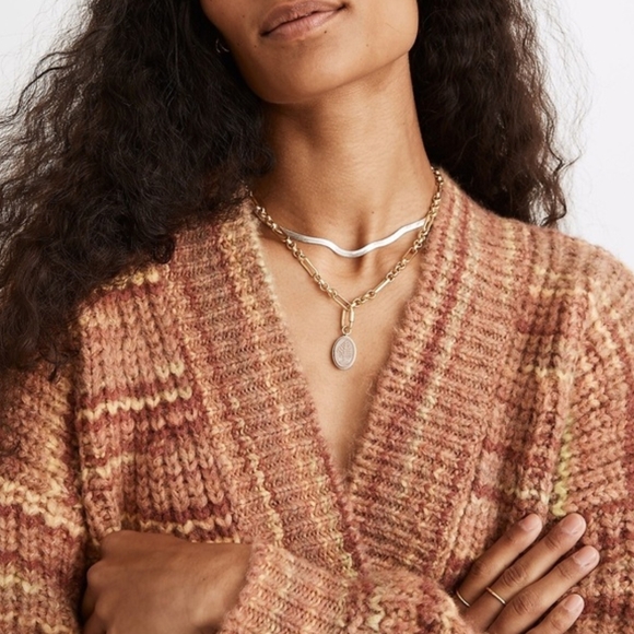 Madewell Waller Stripe Cropped Cardigan Wool Blend - Picture 3 of 7